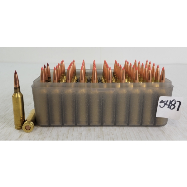 AMMO: 50X MIXED .22CREEDMOOR - 75GR - RELOADS
