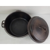 Image 3 : LOT OF 2 - CAST IRON DUTCH OVEN & KETTLE