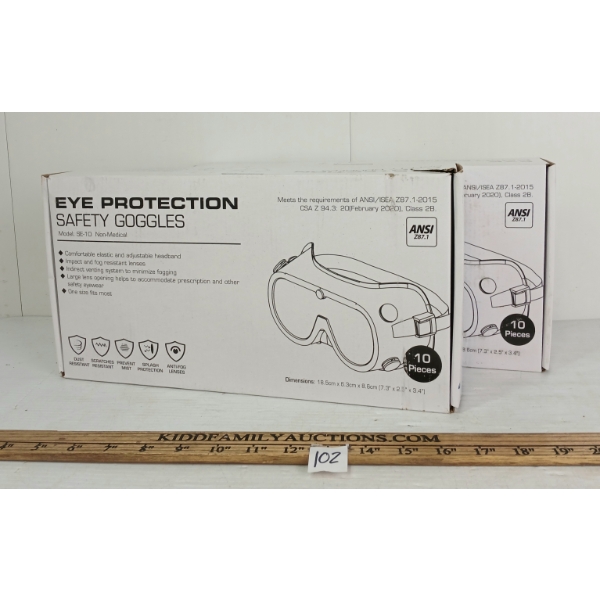 LOT OF 20 - EYE PROTECTION SAFETY GLASSES