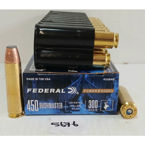 AMMO: 20X FEDERAL .450 BUSHMASTER - 300GR - JHP