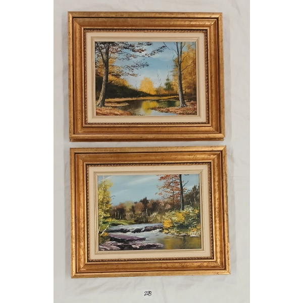 LOT OF 2 - FOREST RIVER BY ALAN RATHBONE - FRAMED OIL ON CANVAS