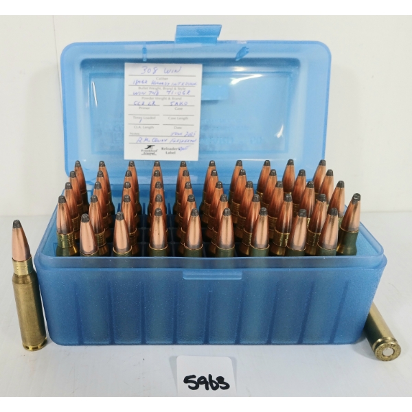 AMMO: 50X MIXED .308 WIN - 180GR - INTERLOCK - RELOADS