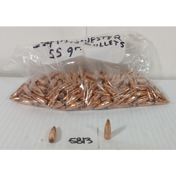 BULLETS: APPROX 300X .224 WINCHESTER BULLETS - 55GR - FMJ