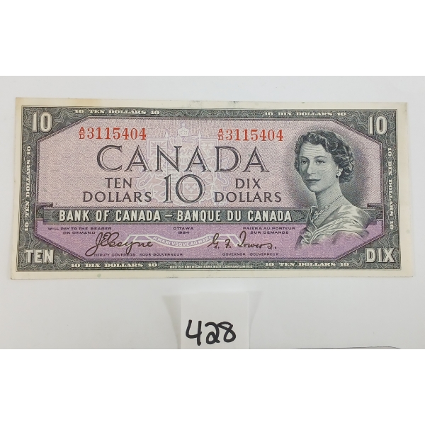 1954 CDN $10 BANKNOTE - DEVIL'S FACE