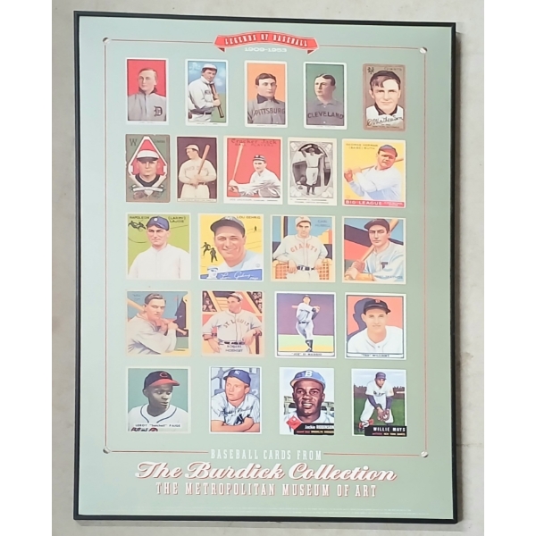 1909-1953 LEGENDS OF BASEBALL CARDS FRAMED SIGN