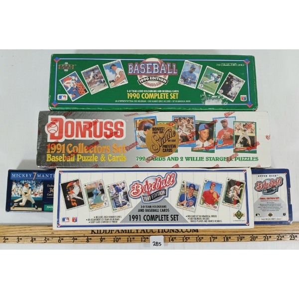 LOT OF 5 - 1990-1992 MBL BASEBALL COLLECTOR CARD SETS - SEALED