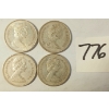 Image 2 : LOT OF 4 - 1943 CDN 25 CENT SILVER COINS