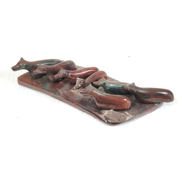 SWIMMING CARIBOU BY WALTER TOPIAK(1901 - ?) - STONE 
