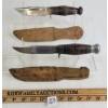 Image 1 : LOT OF 2 - WILLIAM ROGERS KNIVES W/ LEATHER SHEATHS