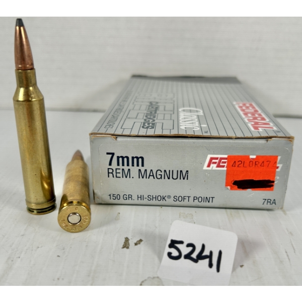 AMMO: 20X FEDERAL 7MM REM MAG 150GR. SP 