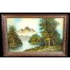 Image 1 : SUMMER MOUNTAIN SCENE BY G. WHITMAN - FRAMED OIL ON CANVAS