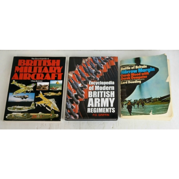 LOT OF 3 - "BRITISH MILITARY AIRCRAFTS", "BATTLE OF BRITAIN: THE NARROW MARGIN", ETC