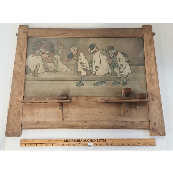 LIBERTY & CO. PIPE RACK W/ "OLD KING COLE & HIS FIDDLERS THREE" LITHOGRAPH