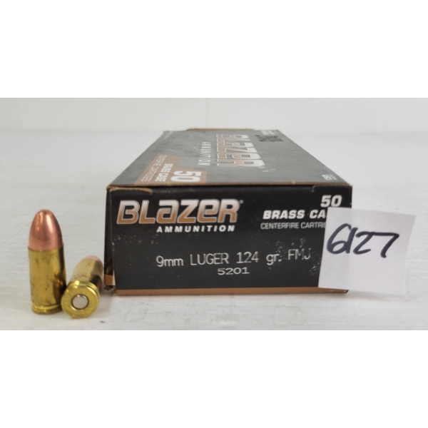 AMMO: 50X BLAZER 9MM LUGER - 124GR - FMJ