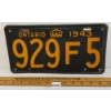 Image 1 : 1943 ONTARIO LICENCE PLATE