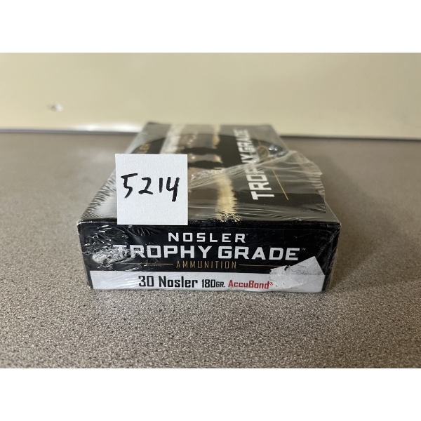 AMMO: 20X NOSLER .30 NOSLER 180GR. ACCUBOND - SEALED