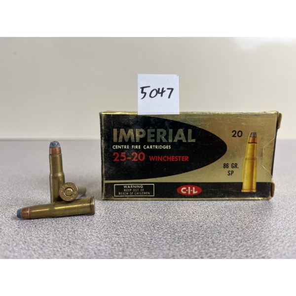 AMMO: 20X IMPERIAL .25-20 86GR. SP