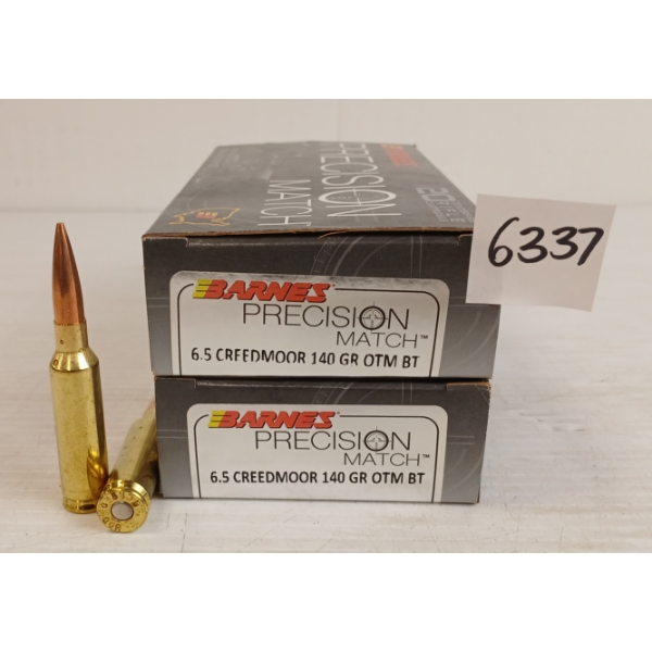 AMMO: 40X BARNES PRECISION MATCH 6.5CREEDMOOR - 140GR - OMT - BT