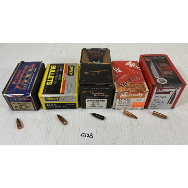 BULLETS: APPROX  300 X .25 CAL- MIXED MFG