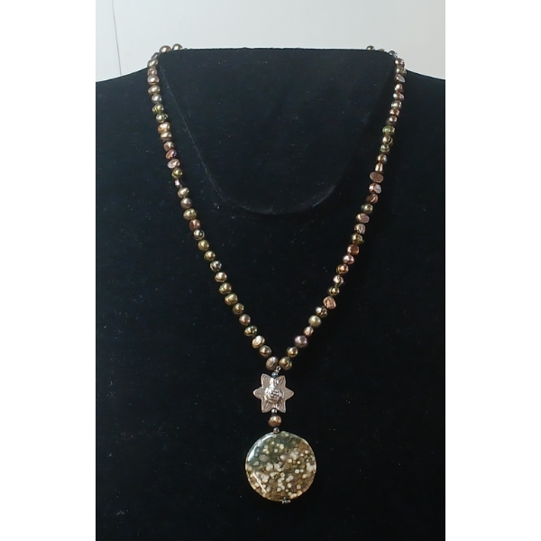 NECKLACE - MULTICOLOUR FRESH WATER PEARLS SET IN SILVER 