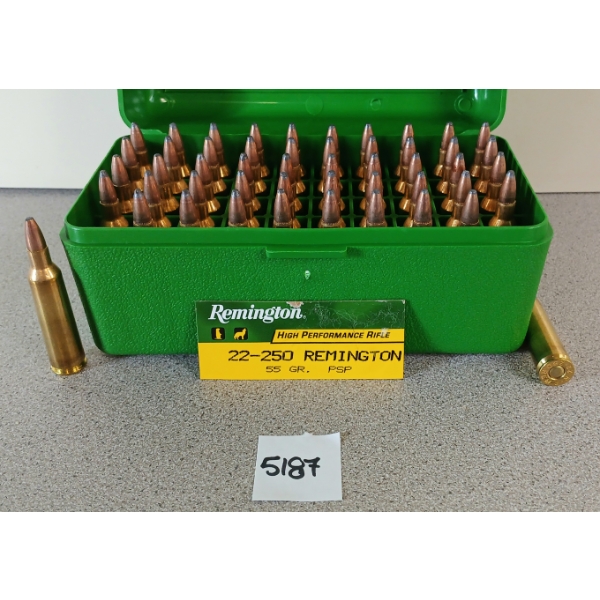 AMMO: 50X REMINGTON .22-250 REM - 55GR - PSP - FACTORY LOADS