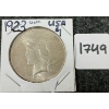 Image 2 : 1923 US PEACE SILVER DOLLAR