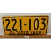 Image 1 : 1928 ONTARIO LICENCE PLATE