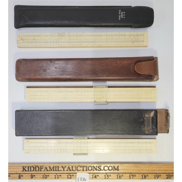 LOT OF 3 - K&E SLIDE RULE - W/ CASES