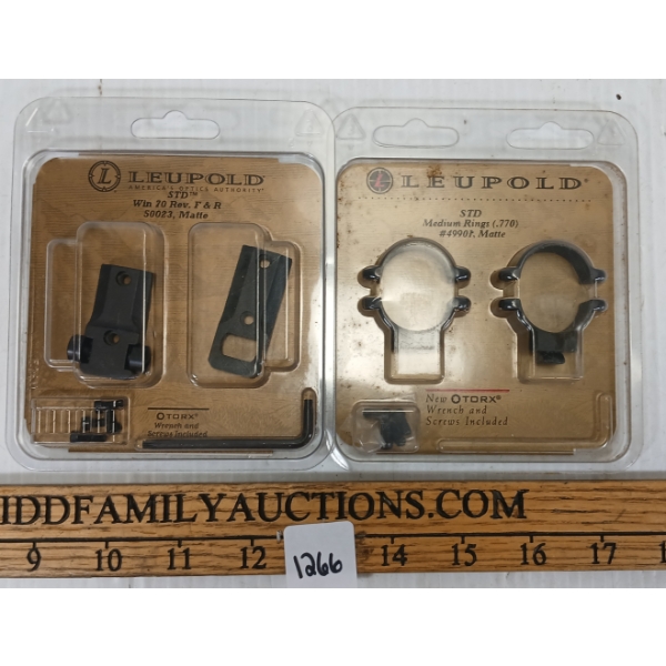 LOT OF 2 - LEUPOLD MEDIUM STD BASES & RINGS - FOR WINCHESTER MODEL 70