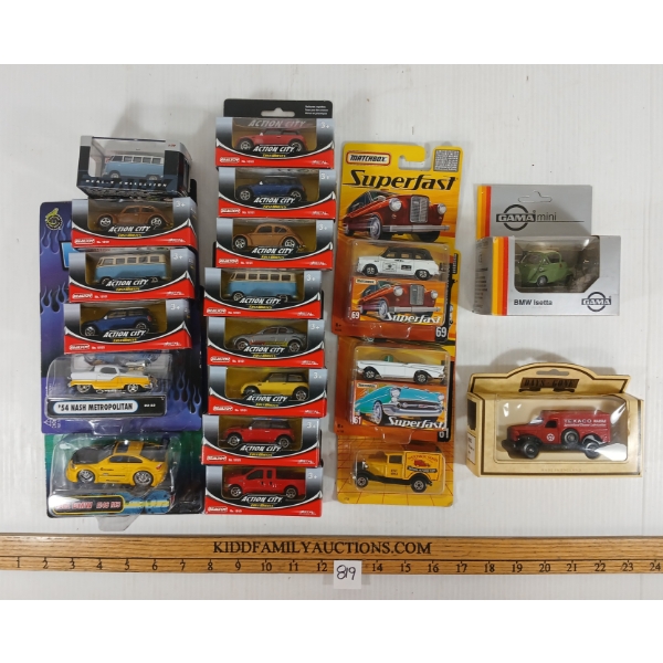 LOT OF 19 - DIECAST MODELS - INCL MATCHBOX, GAMA, ACTION CITY, ETC