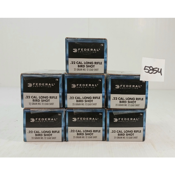 AMMO: 350X FEDERAL .22 LR BIRD SHOT - 25GR - #12 SHOT - SEALED