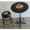 Image 1 : PARISIEN CAFE TABLE & STOOL SET - LEATHER TOP