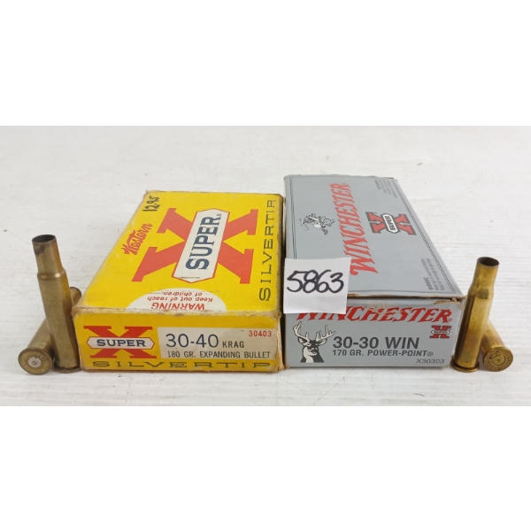 BRASS: 39X WINCHESTER & WESTER SUPER-X .30-30WIN & .30-40KRAG - 170 & 180GR - ONCE FIRED