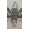 Image 2 : "THE SMALL GREY OWL" BY KAKULU SAGGIAKTOK (PRS CDN ARTIST) - FRAMED STONECUT & STENCIL