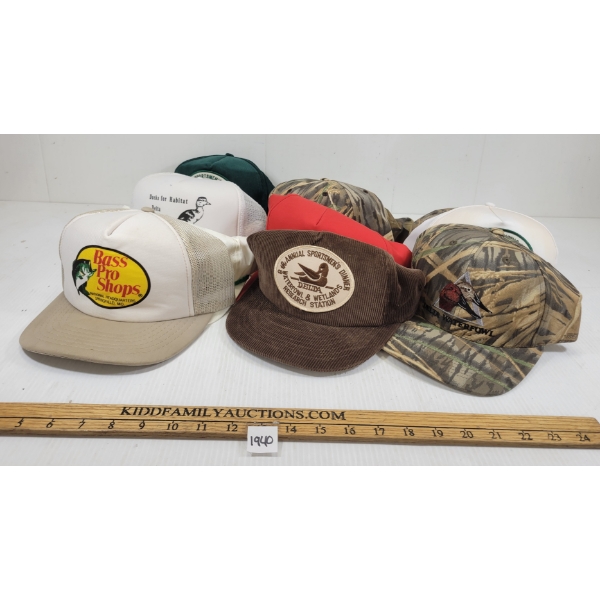 LOT OF 10 - MISC CAPS - INCL BASS PRO SHOP & DELTA WATERFOWL, ETC