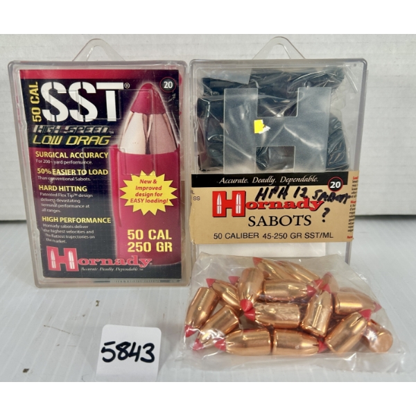 BULLETS: 40X .50 CAL - 250 GR POLY TIP