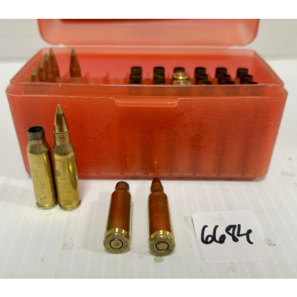 AMMO / BRASS: 8X LIVE & 32X BRASS .221 REM FIREBALL - RELOADS