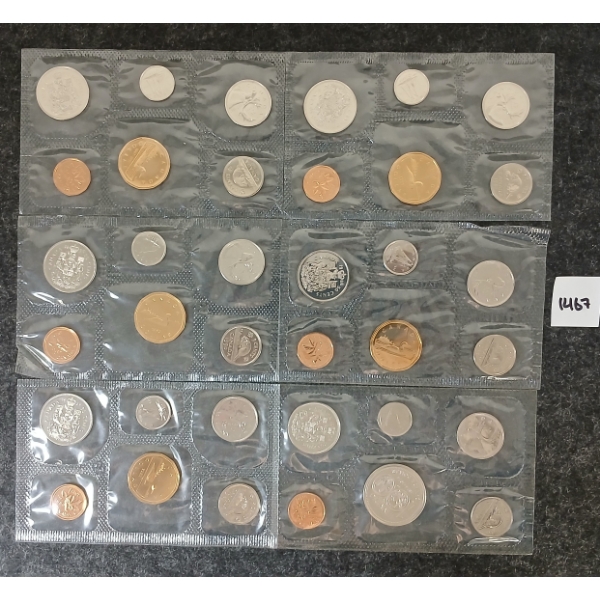 LOT OF 6 - 1974-1992 RCM UNCIRCULATED PROOF SETS