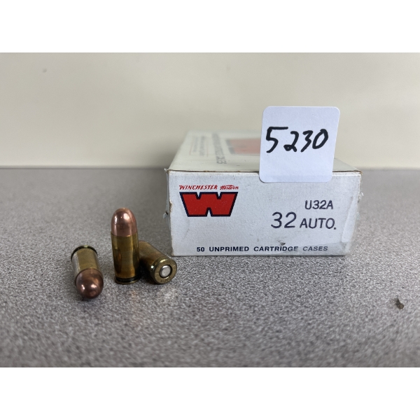 AMMO: 39X WINCHESTER WESTERN .32 AUTO FMJ POSSIBLE RELOADS