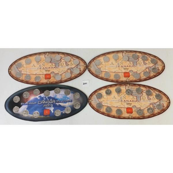 LOT OF 4 - RCM 1999 & 2000 MILLENIUM COIN SETS