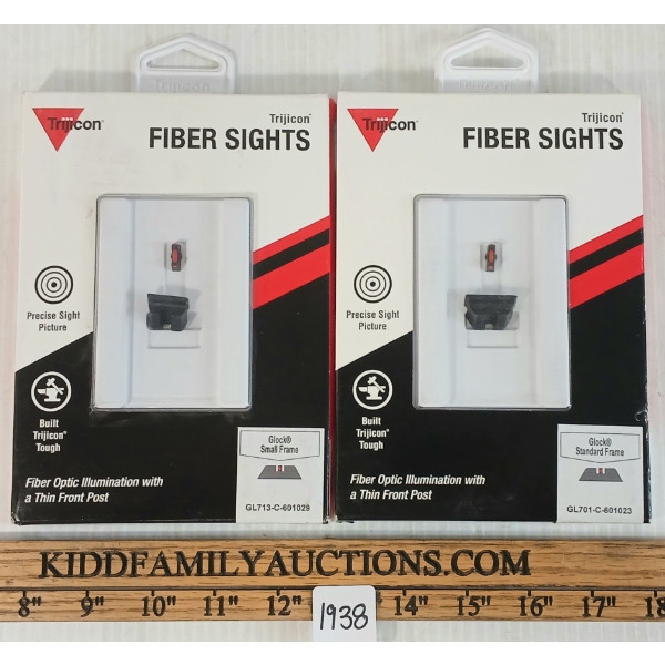 LOT OF 2 - TRIJICON FIBER SIGHTS - GLOCK SMALL & STANDARD FRAME