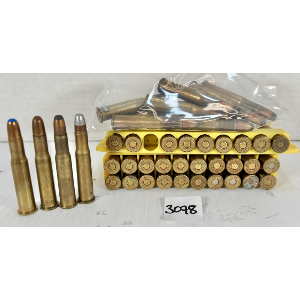 AMMO / BRASS: 42X LIVE & 5X BRASS MIXED .30-30 WIN - RELOADS & FACTORY