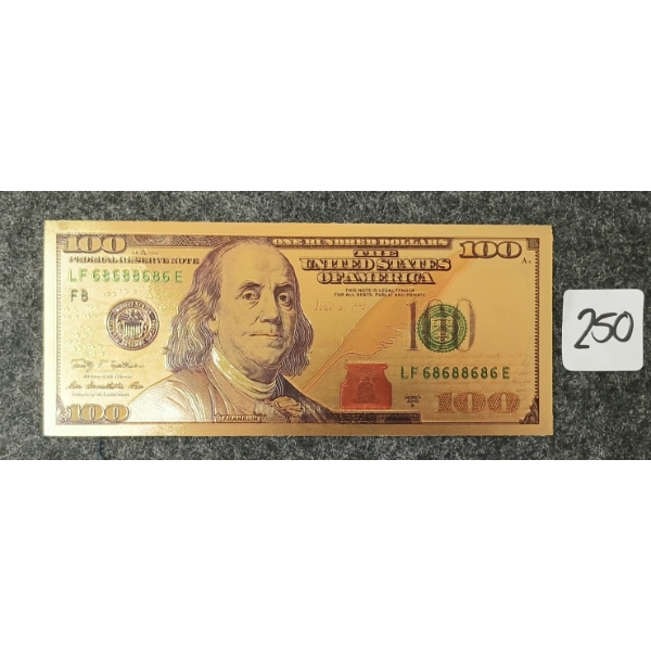 2009-A U.S. $100 BANKNOTE - 24K GOLD LEAF