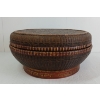 Image 3 : CHINESE WOVEN BAMBOO & REED BOWL W/ LID 