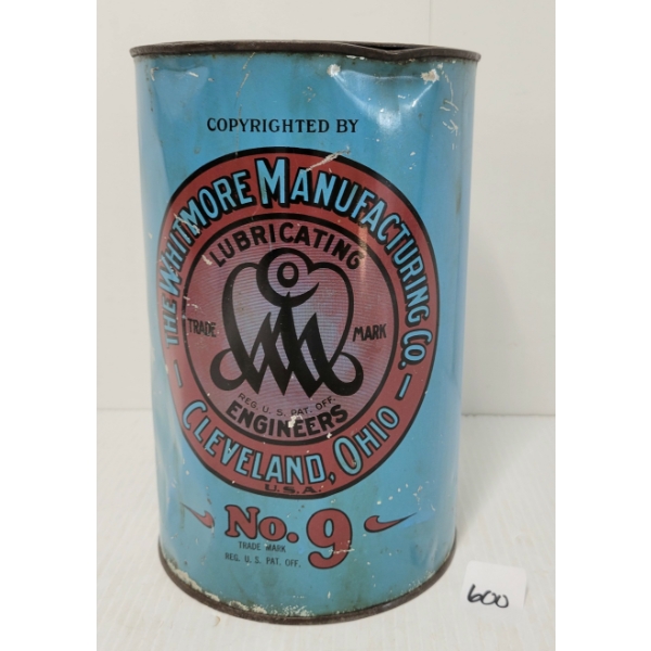 WHITMORE NO. 9 LUBRICATING ENGINEERS OIL CAN - QT