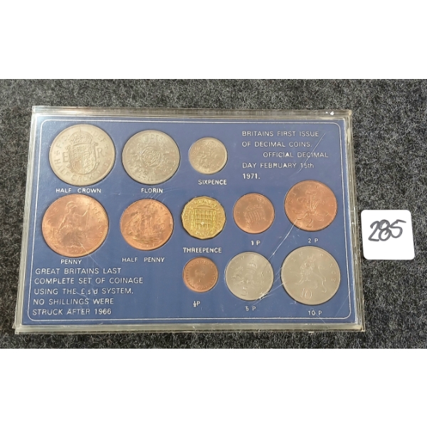 1971 BRITAINS 1ST ISSUE OF DECIMAL COINS PROOF SET