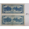 Image 2 : LOT OF 2 - 1954 CDN $5 BANKNOTES