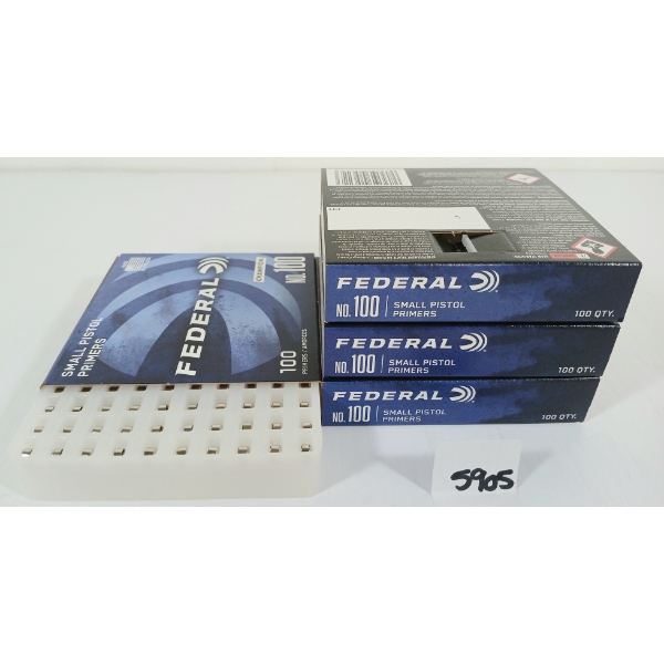PRIMERS: 400X FEDERAL NO. 100 SMALL PISTOL PRIMERS