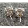 Image 3 : PAIR OF STERLING & CZ STUD EARRINGS