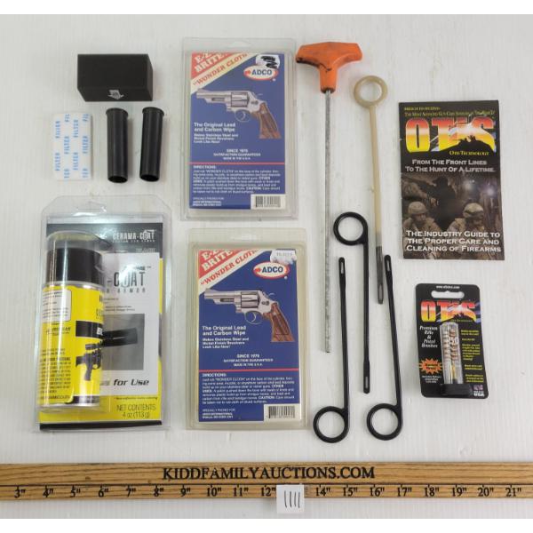 JOB LOT - LEAD & CARBON WIPES, CERMA-COAT SPRAY, CLEANING RODS, CHOKES, ETC